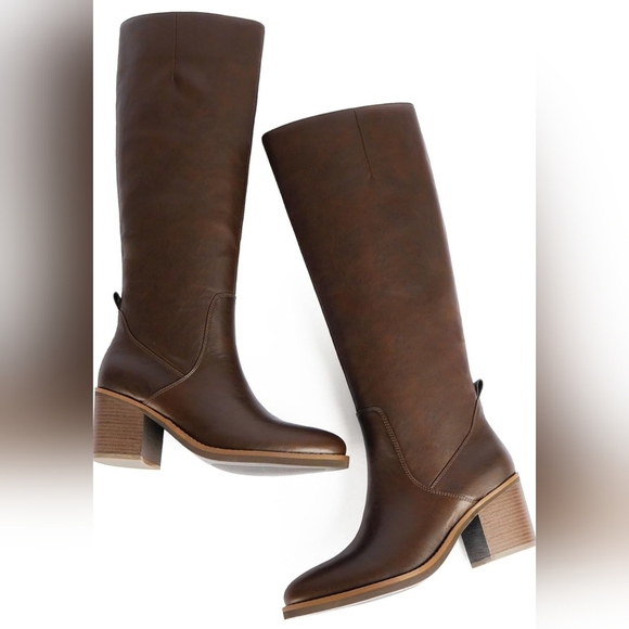 Elegant Brown Over the Knee Boots - Picture 4 of 5